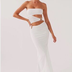 Peppermayo White Cut-Out Maxi Dress